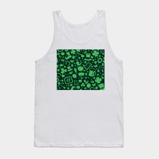 St Patrick's Day Green Elements St. Patricks day clover pattern Tank Top